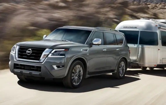 2023 Nissan Armada towing an airstream | Nationwide Nissan in Timonium MD