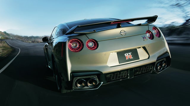 2024 Nissan GT-R seen from behind driving through a tunnel | Nationwide Nissan in Timonium MD