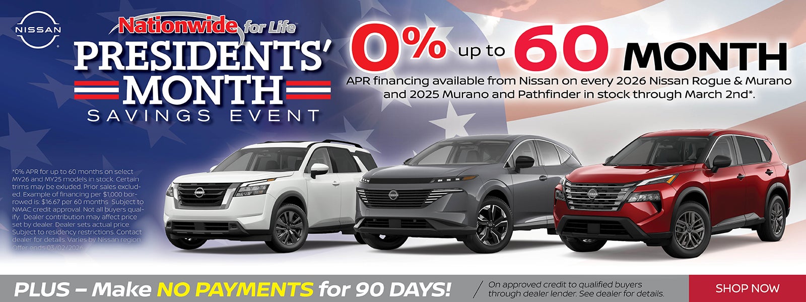 NISSAN 0% FOR 60 MONTHS