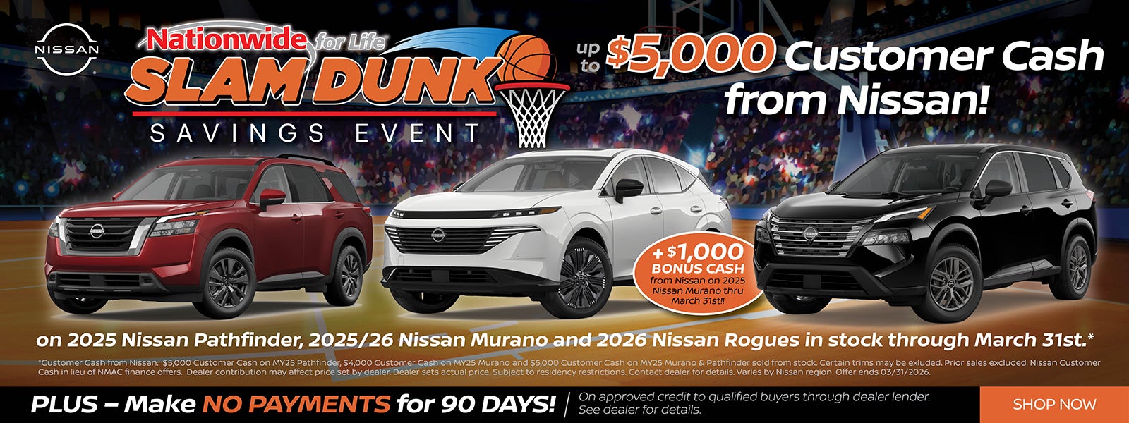 $5,000 CUSTOMER CASH FROM NISSAN