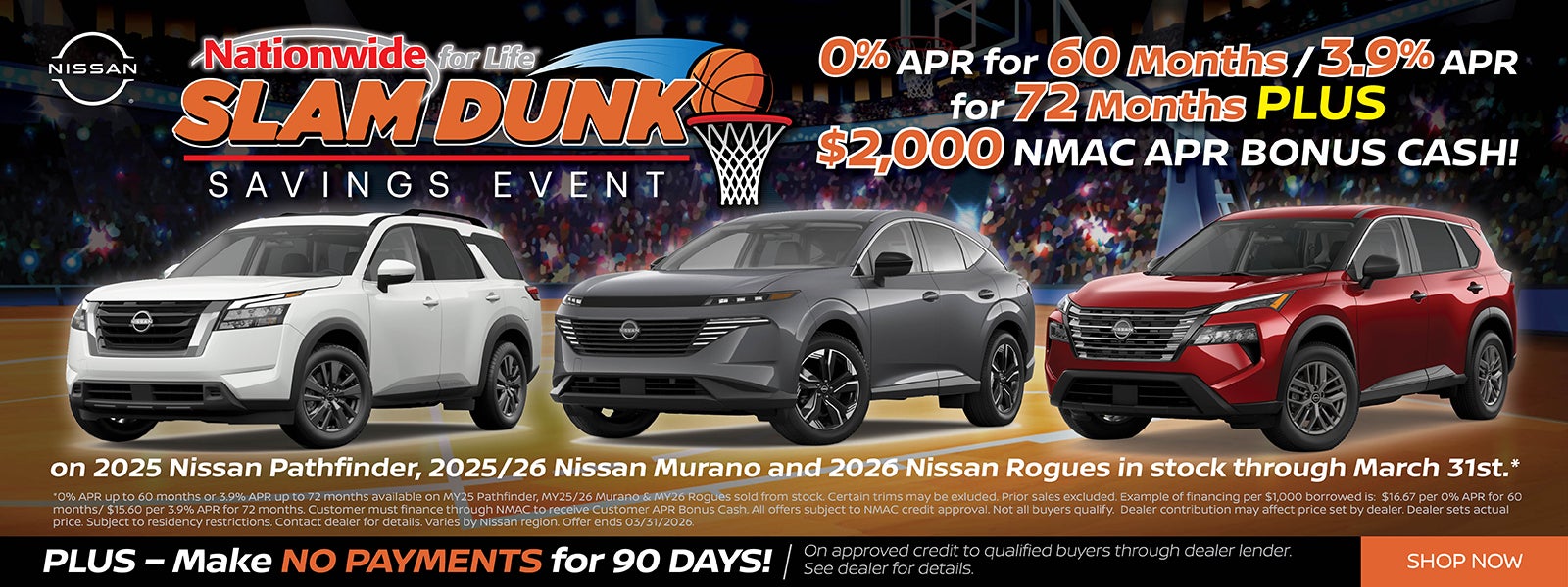 0% FOR 60 MONTHS FROM NISSAN