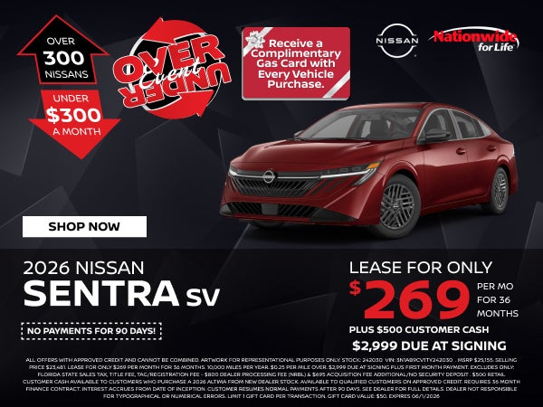 New 2026 Nissan Sentra SV 